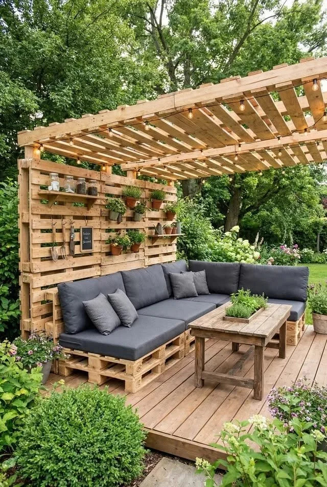 Proyecto de exterior con pallets