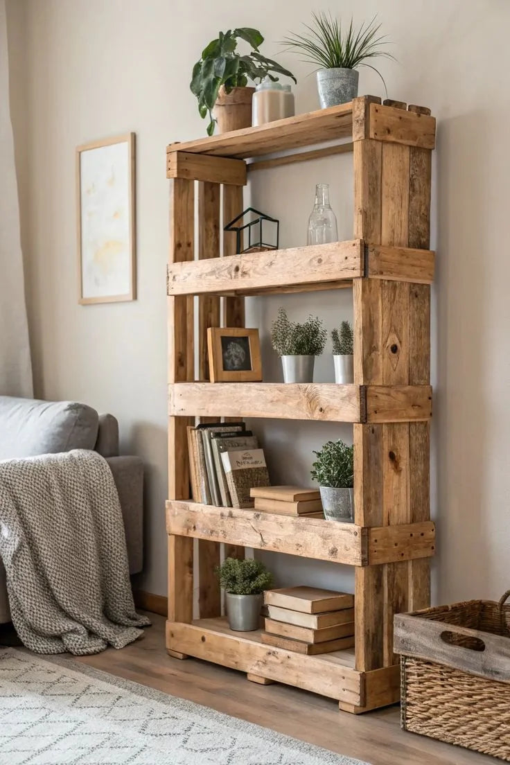 Estantería rústica de pallets