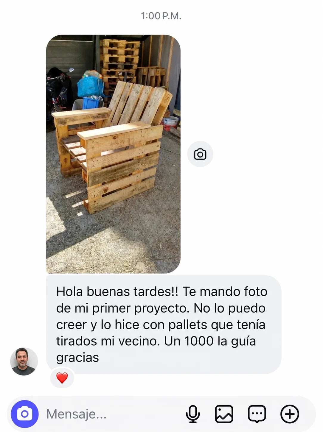 Primer sillón de pallets terminado