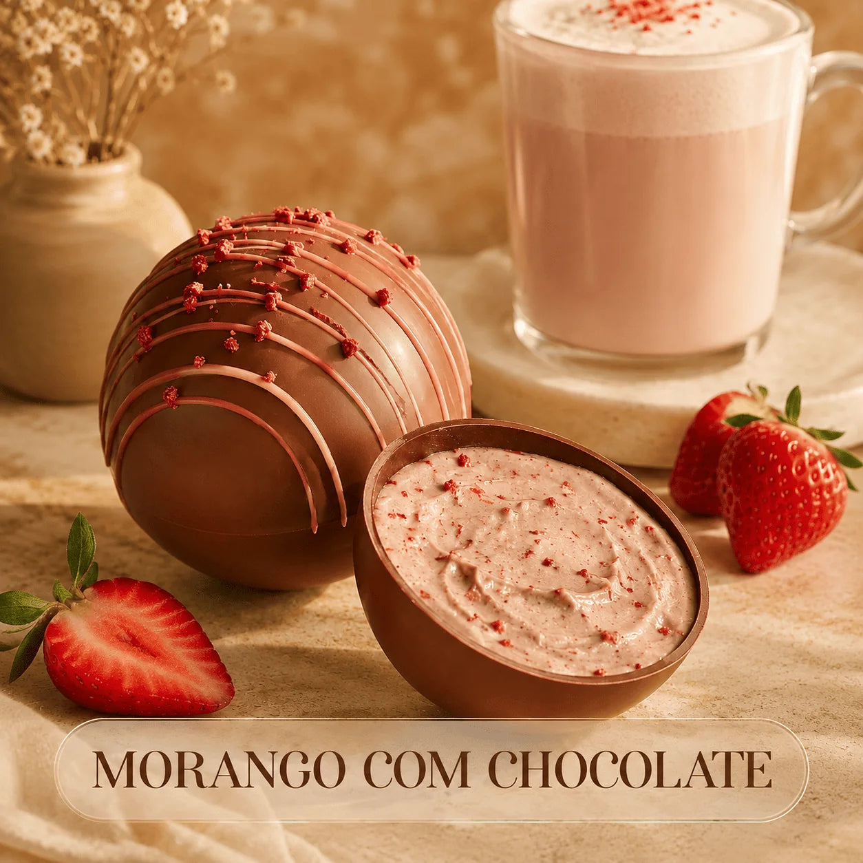 Cápsula de fresa con chocolate