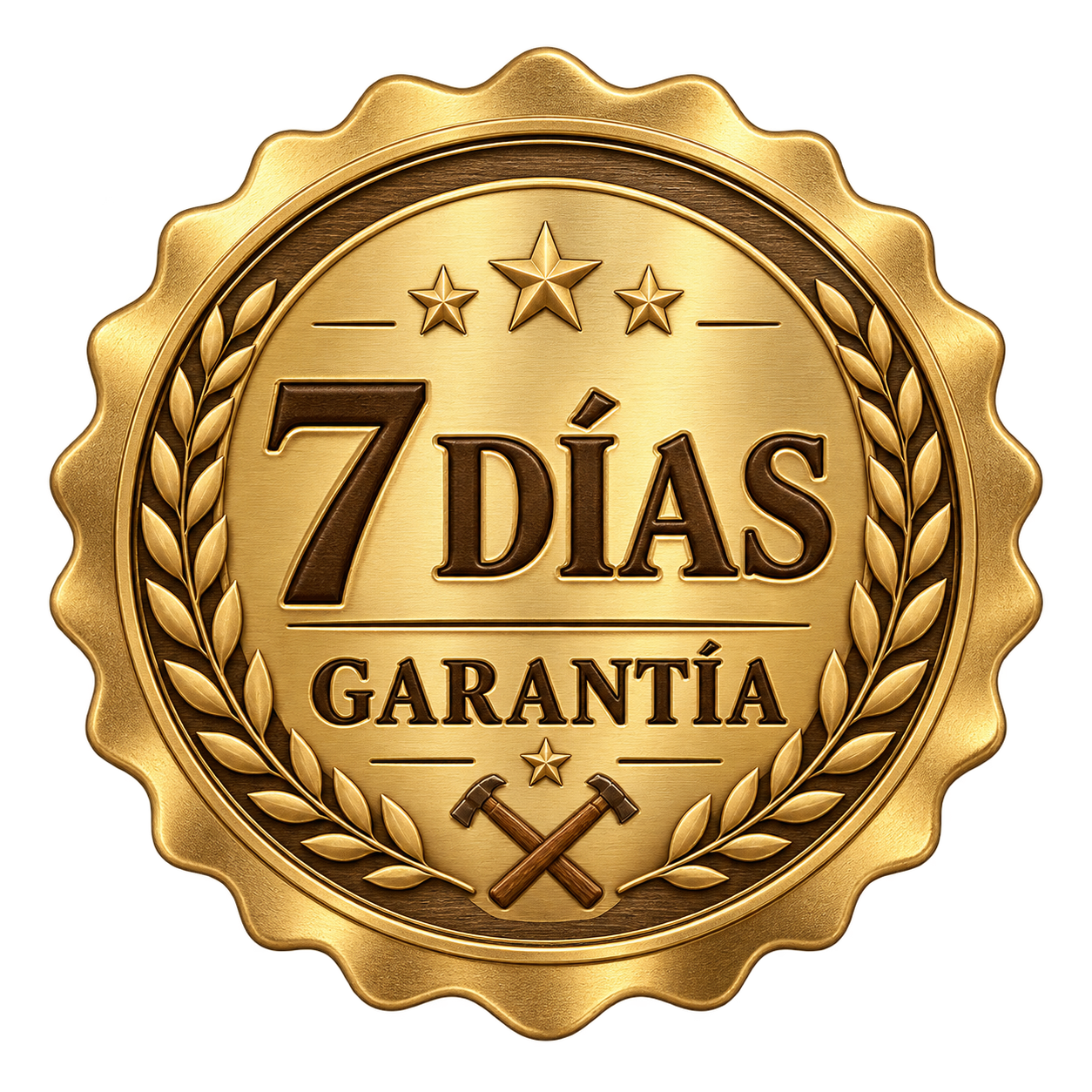 Sello dorado de garantía de 7 días