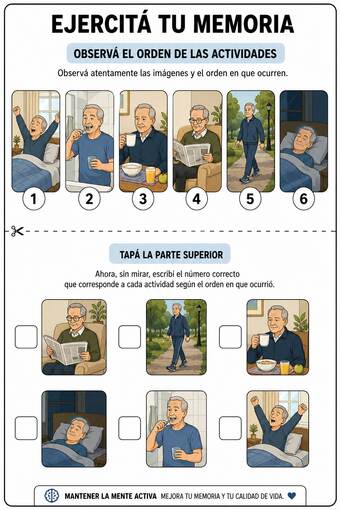 Ejercicio Mente Activa 365 - orden de actividades