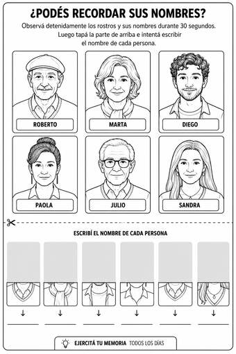 Ejercicio Mente Activa 365 - recordar nombres