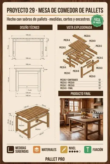Plano español de proyecto con pallets 8