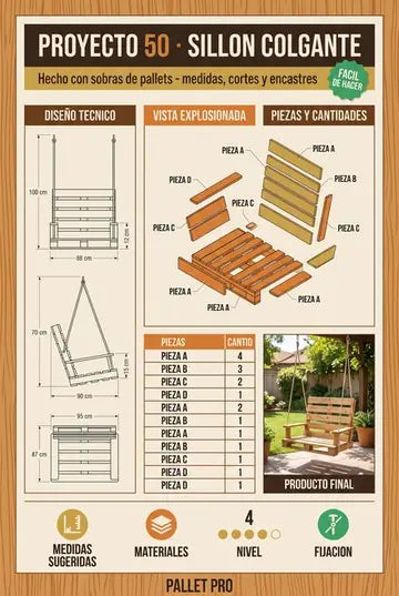 Plano español de proyecto con pallets 11
